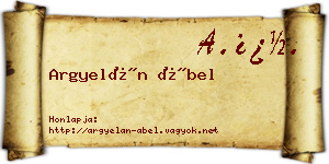 Argyelán Ábel névjegykártya