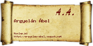Argyelán Ábel névjegykártya