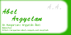 abel argyelan business card