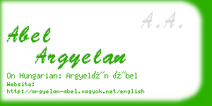 abel argyelan business card